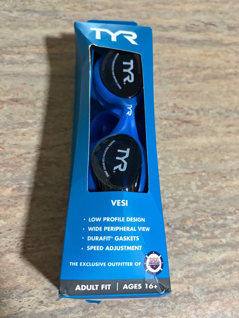 TYR VESI Smoke Blue Adult Swim Goggles